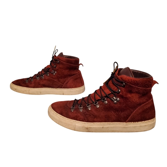 Diemme Maroon Leather Lace-Up Ankle Combat Boots Men's Size 10M - Picture 2 of 15